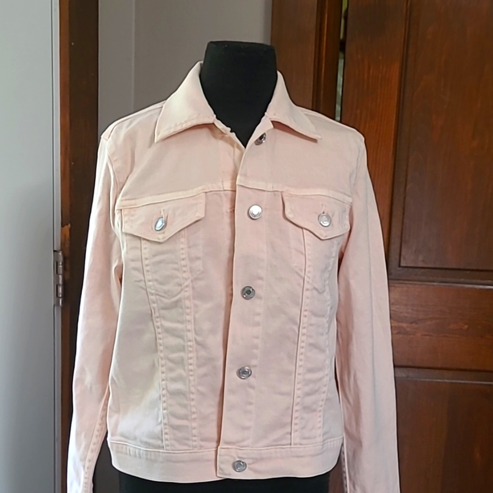 M - MICHAEL KORS denim jacket  Blossom Pink bust NWOT
